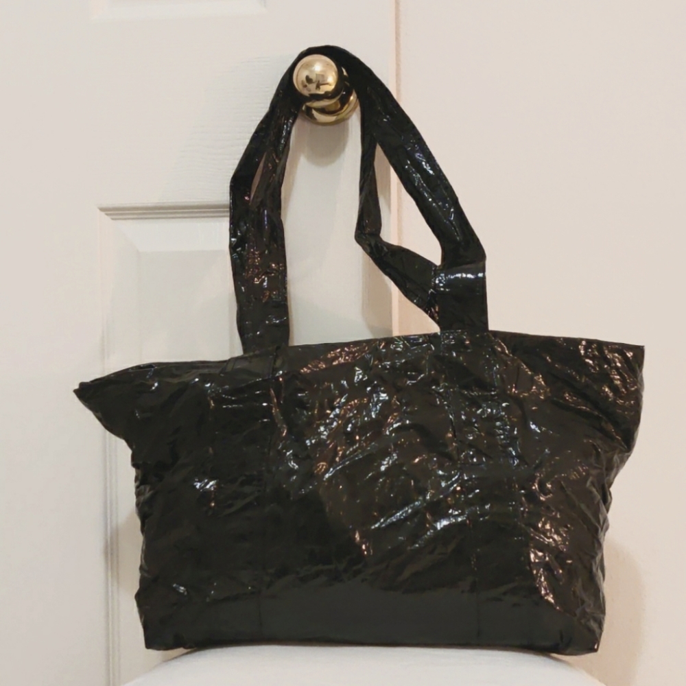 Sies Marjan Lyla crinkled laminated vinyl tote